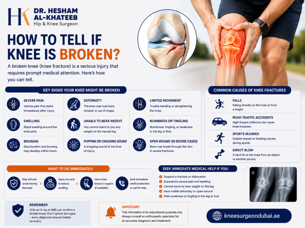 how to tell if knee is broken